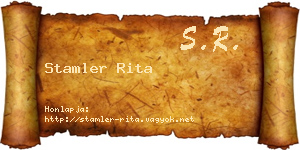 Stamler Rita névjegykártya