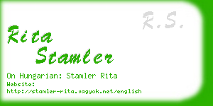 rita stamler business card